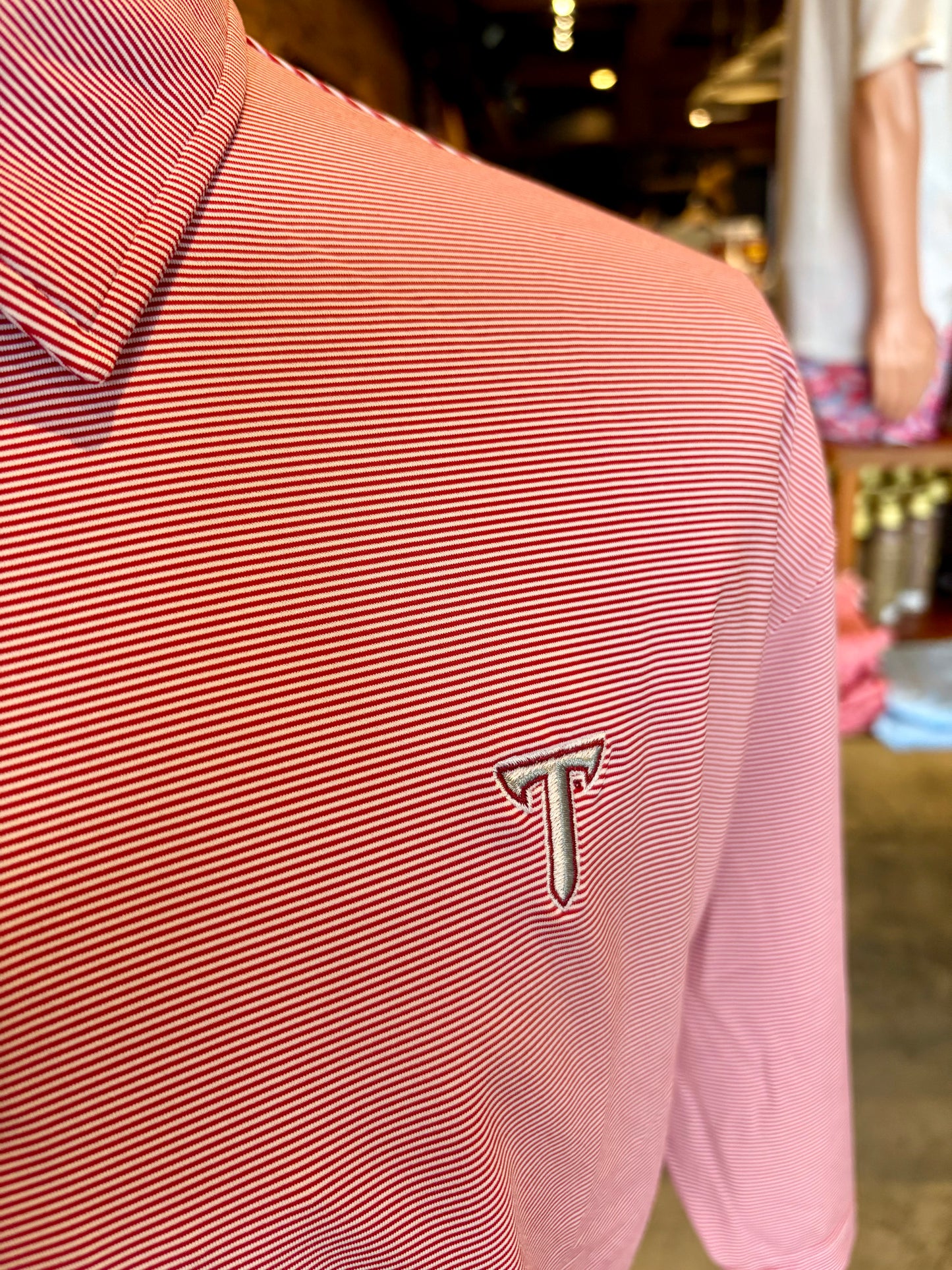 Club Pinstripe Performance Polo Power T
