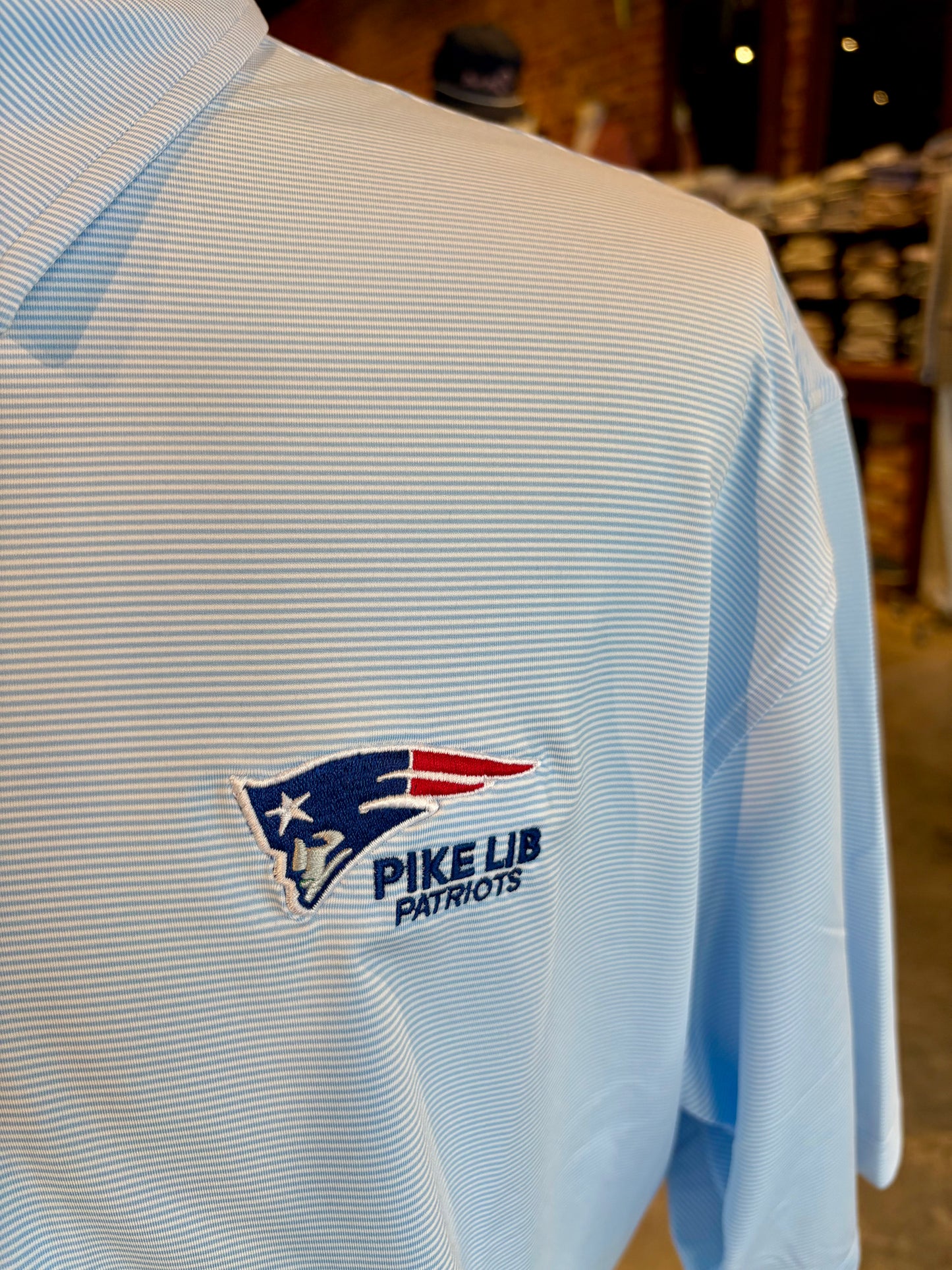 Club Pinstripe Performance Polo Pike Lib