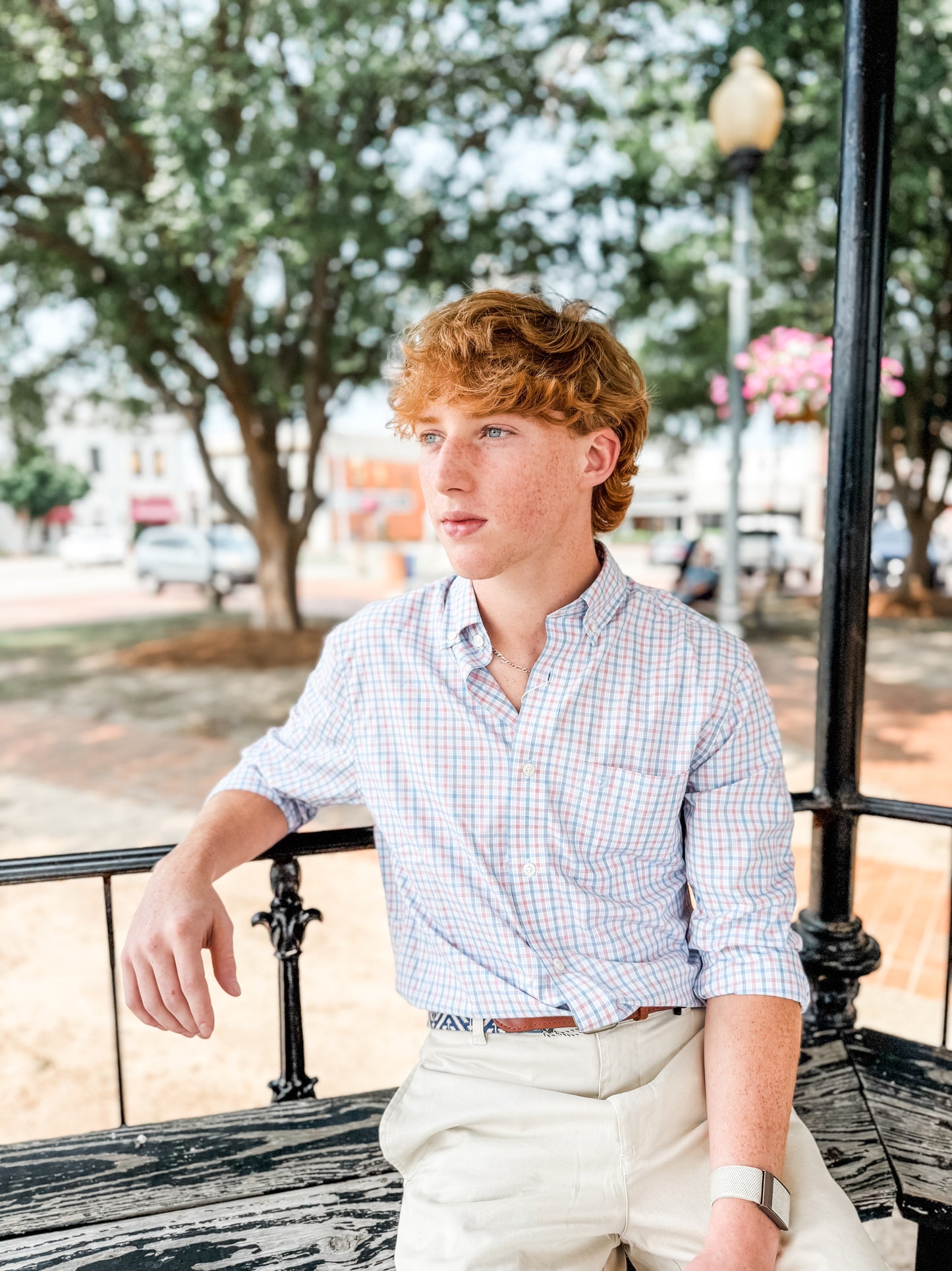 LS Performance Poplin Sport Shirt- Trent Plaid