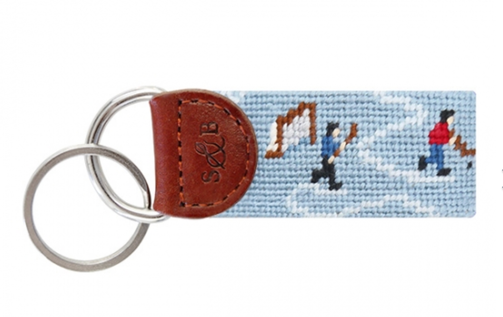 Pond Hockey Needlepoint Key Fob