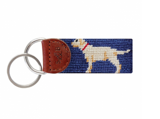 Yellow Lab Needlepoint Key Fob
