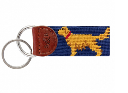 Golden Retriever Needlepoint Key Fob