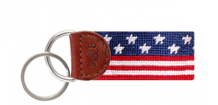 Old Glory Needlepoint Key Fob