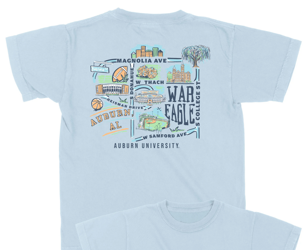 Auburn T-Shirt- Auburn Map