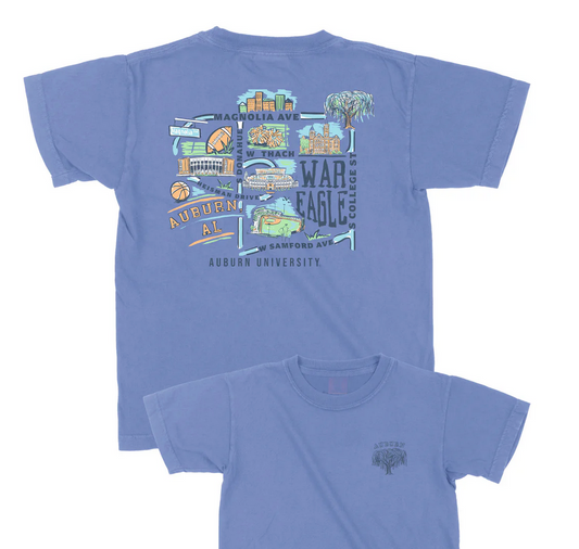 Youth Gameday Tee Auburn Map