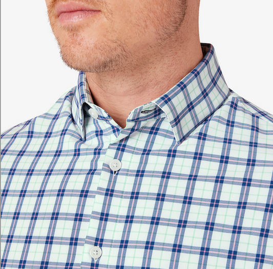 Leeward LS Dress Shirt- White Watershed Plaid