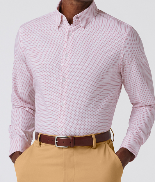 Leeward LS Dress Shirt- Wine Plus