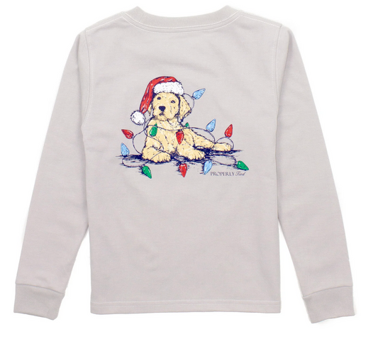 Boys Santa Paws LS