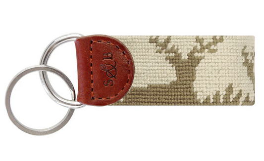 Deer Hunting Needlepoint Key Fob