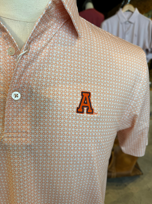 Tile Printed Performance Polo- Auburn "Vintage" A