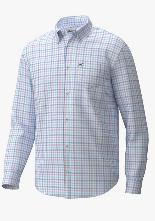 Youth Hadley Luxe Lite LS Button Down- Easter Gingham