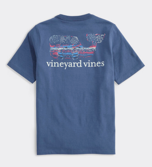 Boys' Glow Beach Fireworks Whale SS Pocket Tee