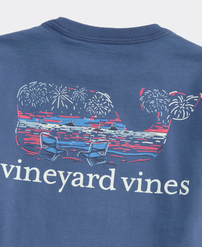 Boys' Glow Beach Fireworks Whale SS Pocket Tee