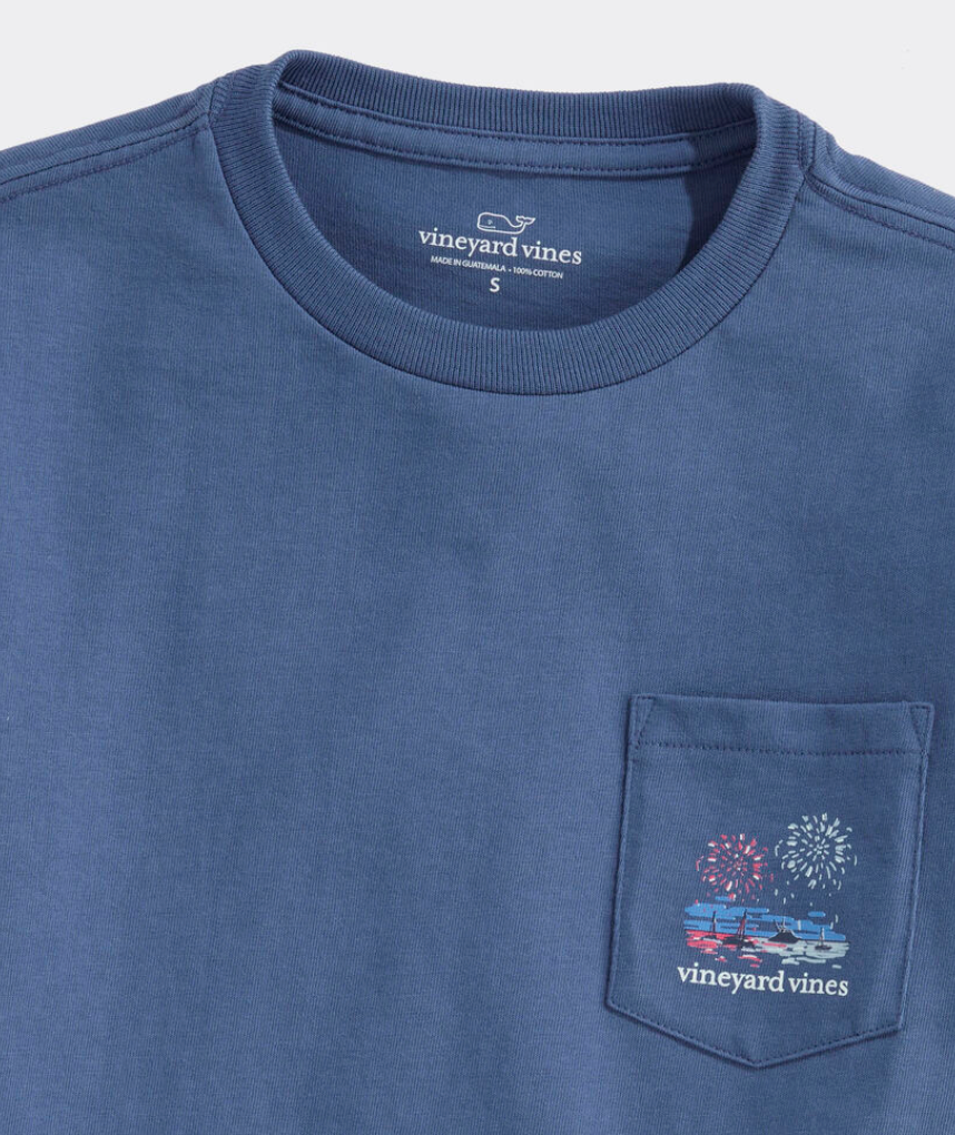Boys' Glow Beach Fireworks Whale SS Pocket Tee