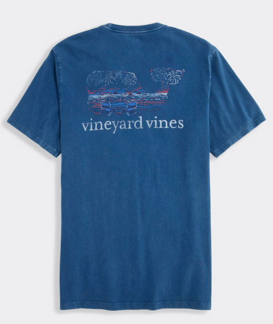 Beach Fireworks Whale Fill Tee