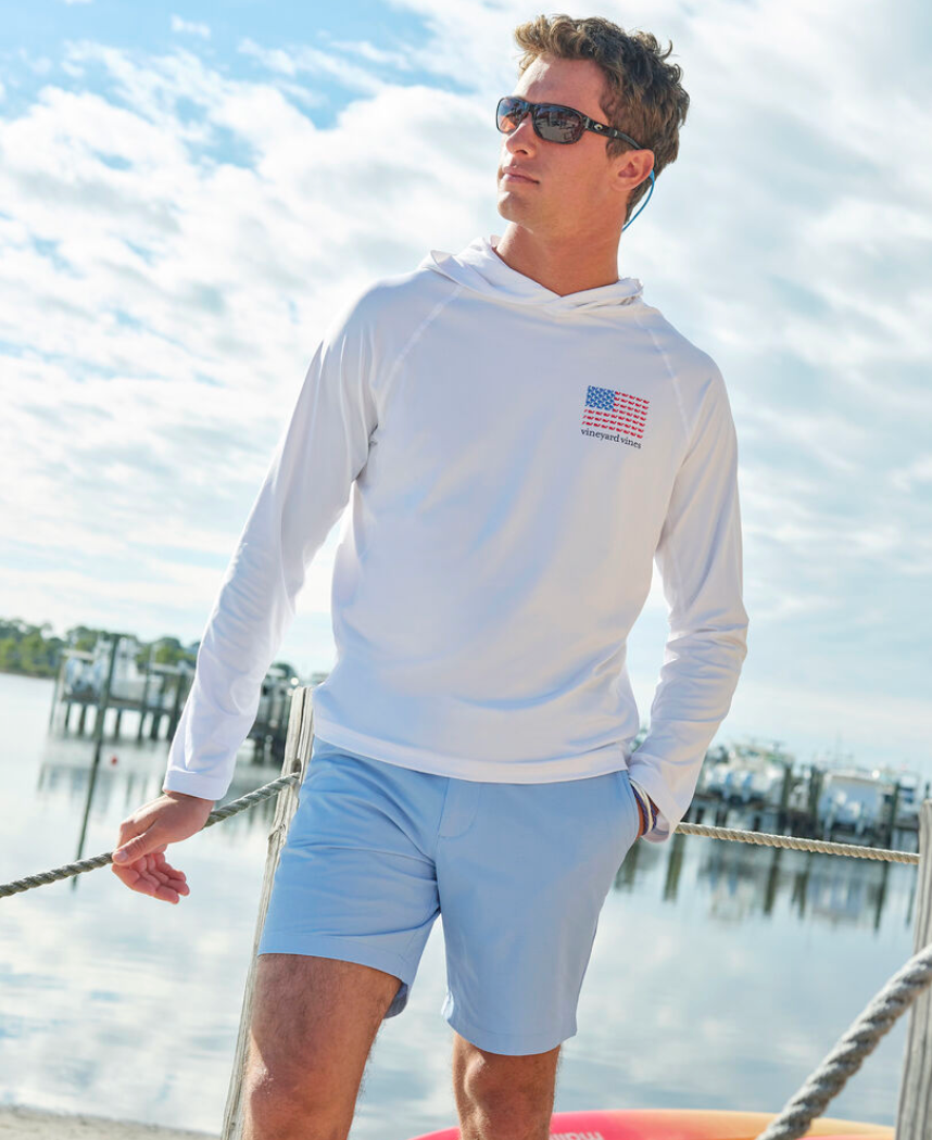Micro Whale Flag Harb Hoodie Tee