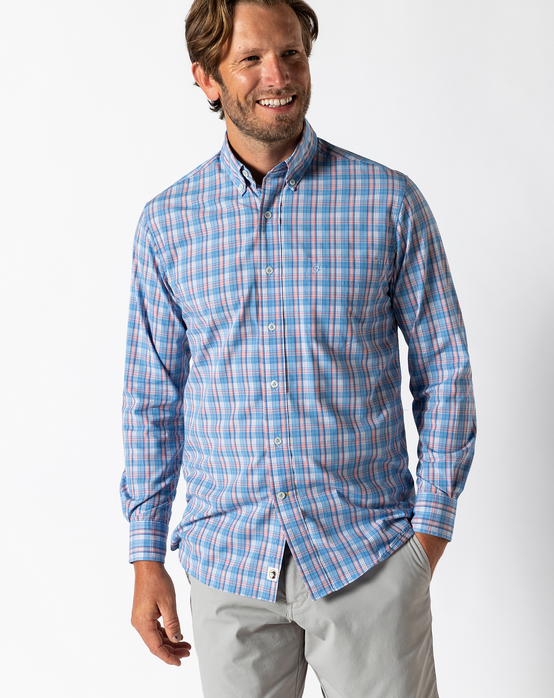 LS Performance Poplin Sport Shirt- Marcus Plaid