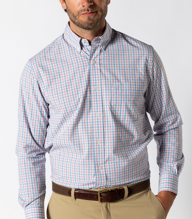 LS Performance Poplin Sport Shirt- Trent Plaid