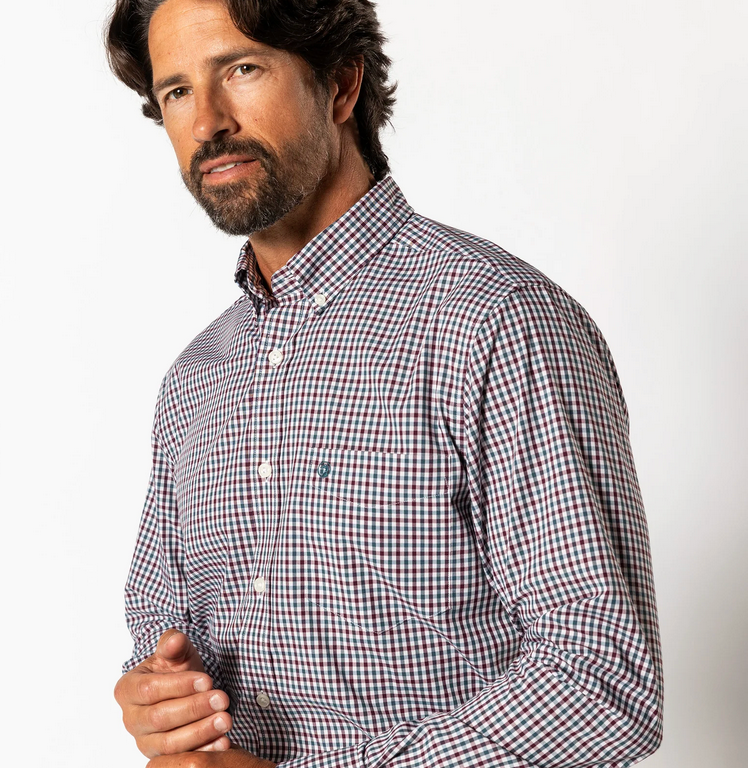 LS Performance Poplin Sport Shirt- Merill Gingham