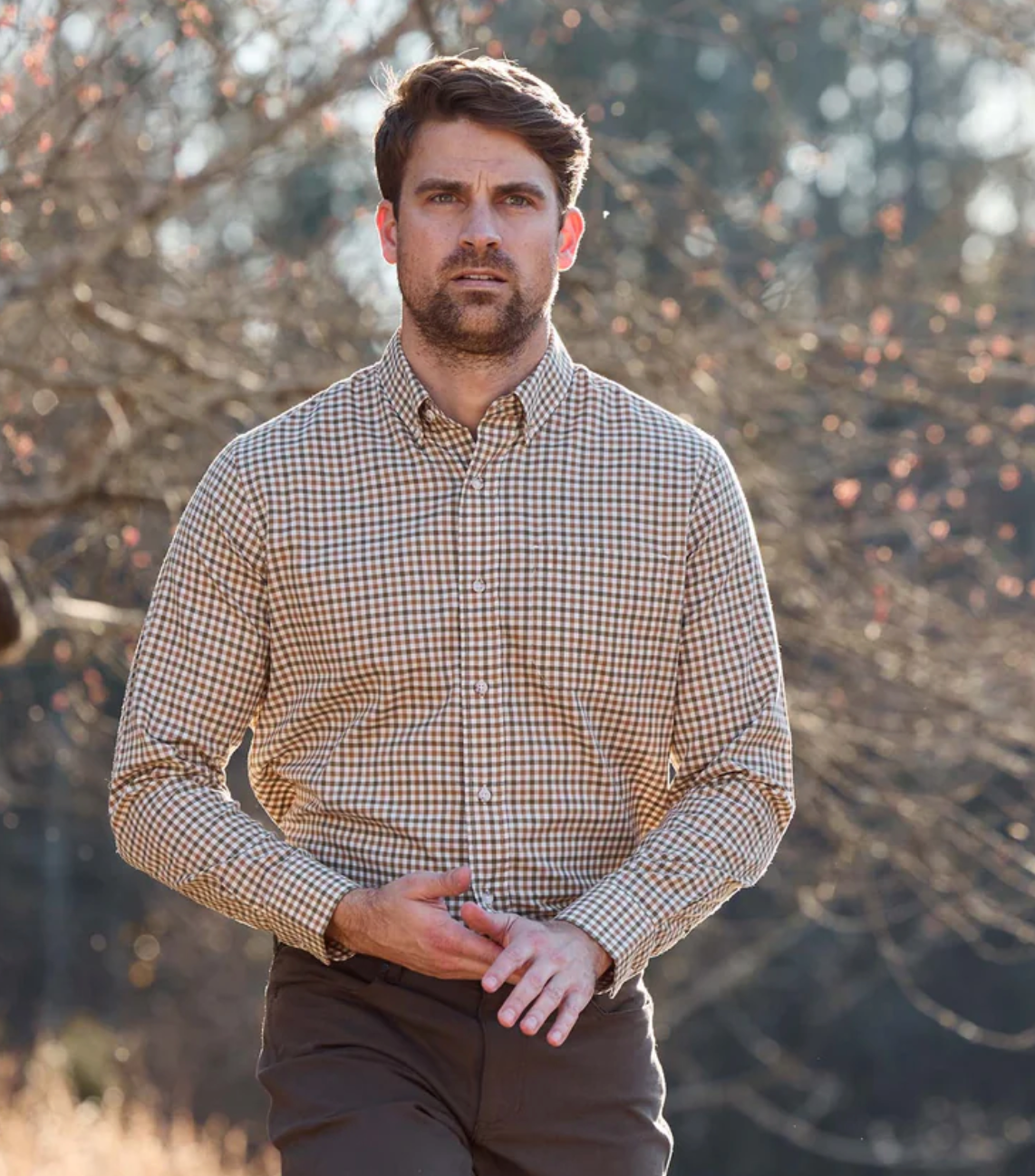 Knapp Cotton Twill Sport Shirt- Pin Oak