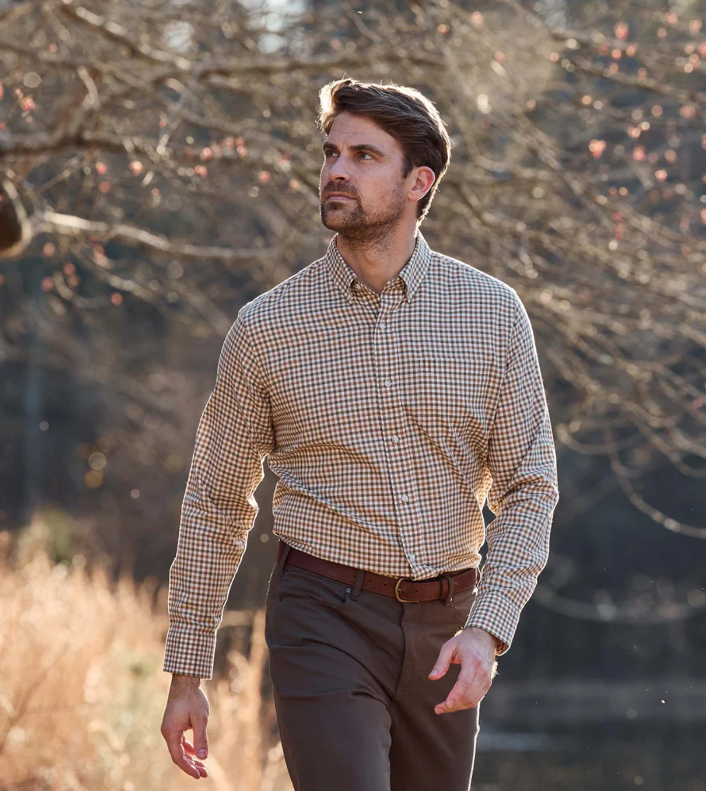 Knapp Cotton Twill Sport Shirt- Pin Oak