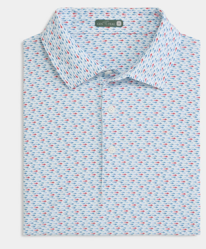 Youth Fin Frenzy Printed Performance Polo