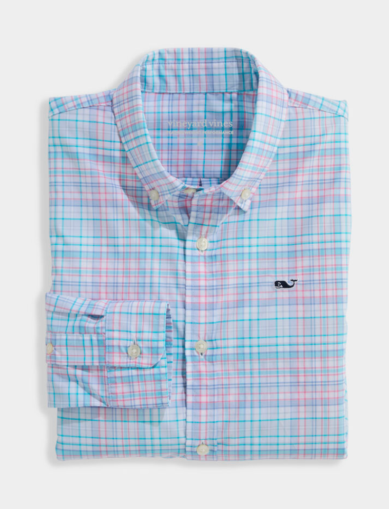 Boys Performance Parrotfish Plaid Featherweight Shirt