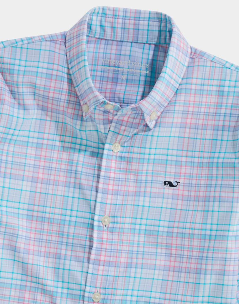 Boys Performance Parrotfish Plaid Featherweight Shirt