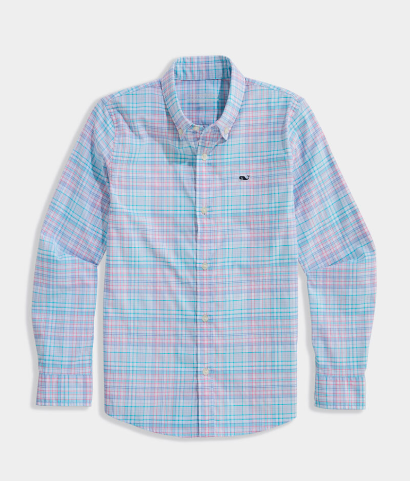 Boys Performance Parrotfish Plaid Featherweight Shirt