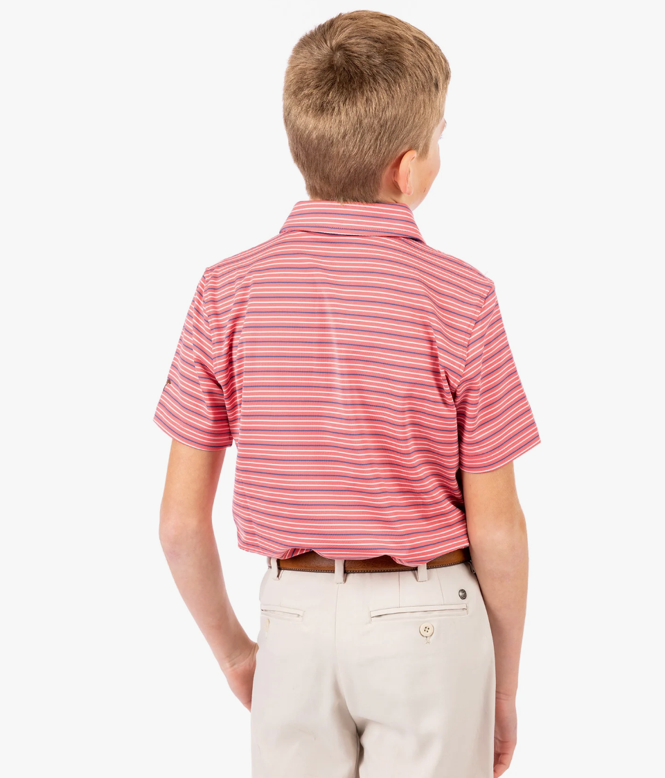 Youth Bayside Stripe Performance Polo