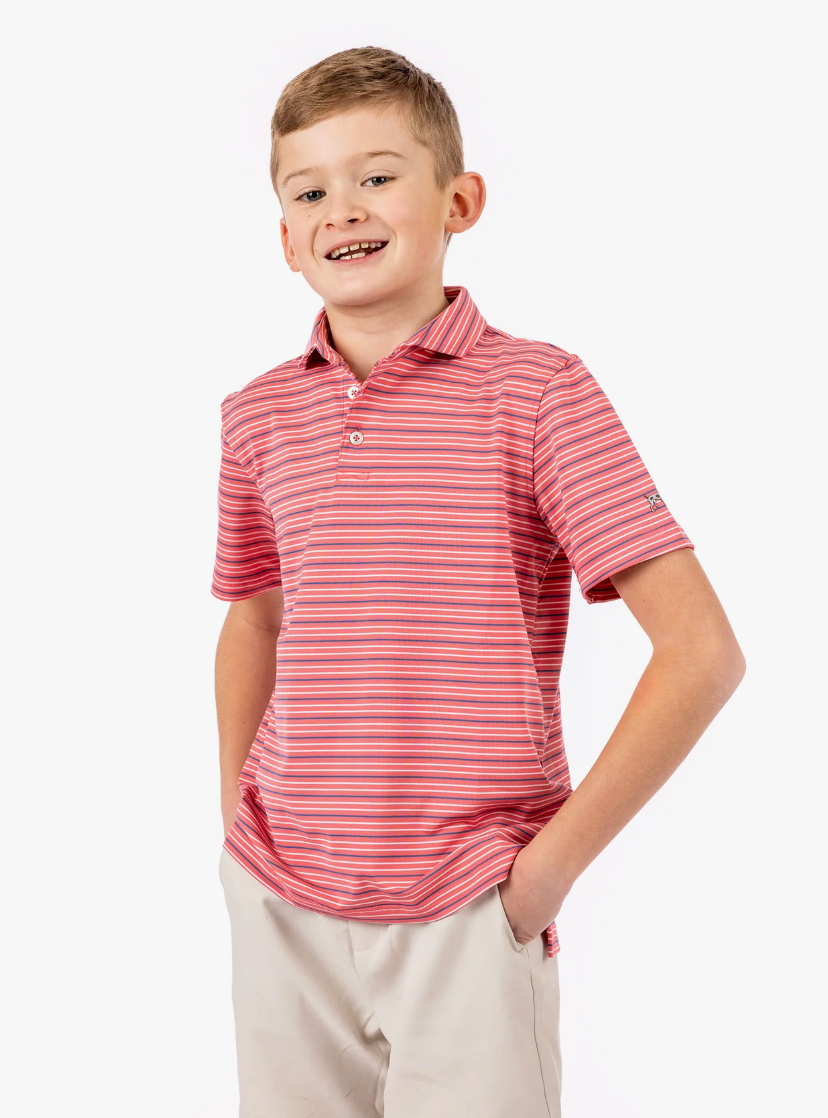 Youth Bayside Stripe Performance Polo
