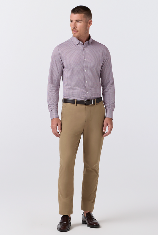 Haylard LS Dress Shirt - Merlot Peter Gingham