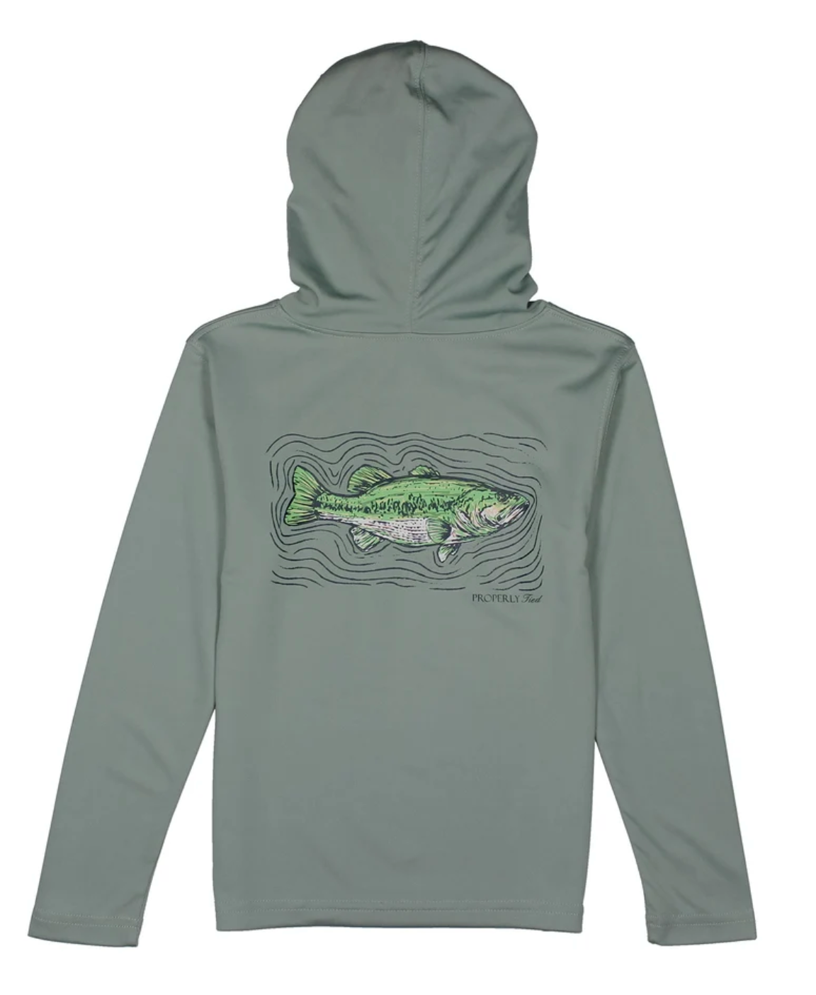 Boys Shade Performance Hoodie- Spotted Bass Frog