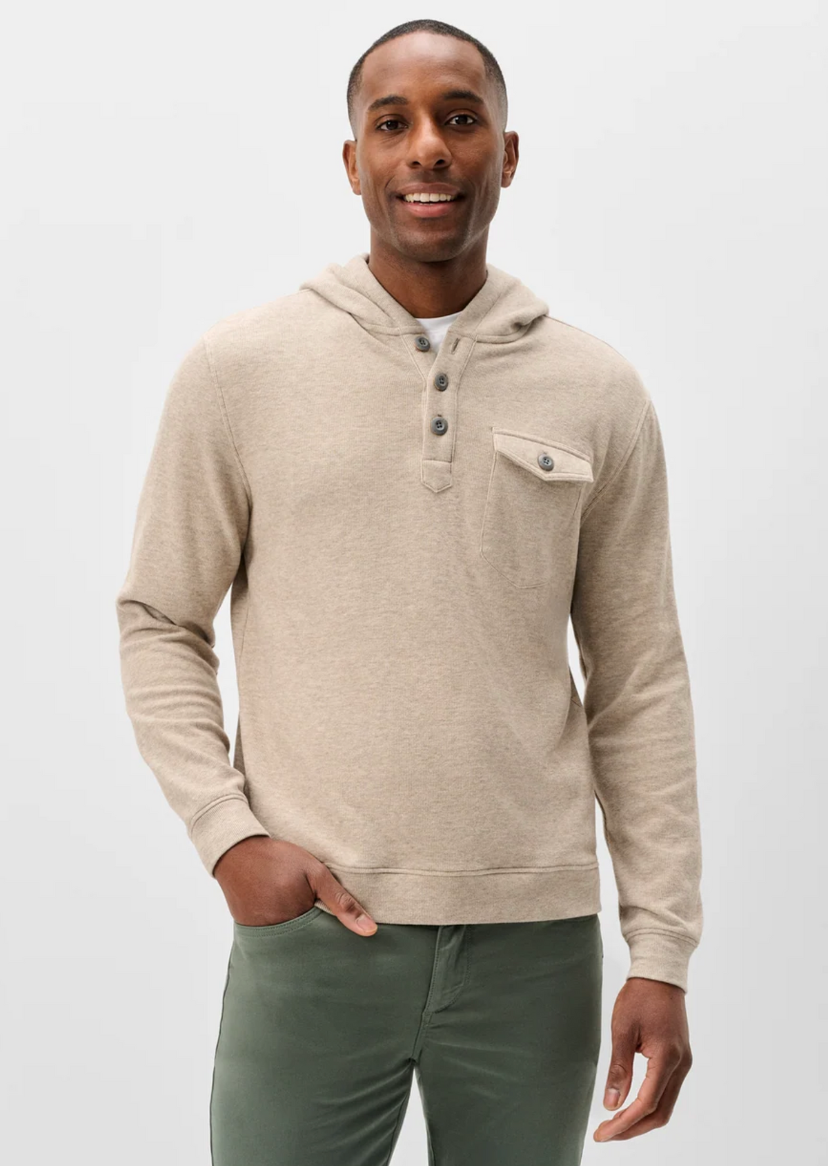 Button Henley Hoodie