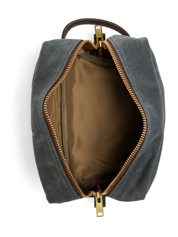 Wax Canvas Dopp Kit- Charcoal