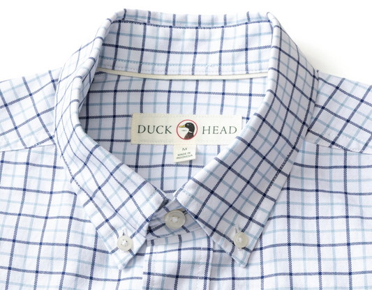 LS Cotton Oxford Sport Shirt - Kline Plaid Sunwashed Blue